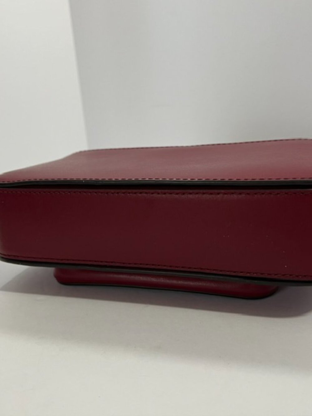 Michael Kors Leather Sloan Editor Large Shoulder Bag Dark Cherry 2 Straps - Picture 9 of 14